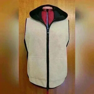 Elegant Cream Hooded Vest for Women